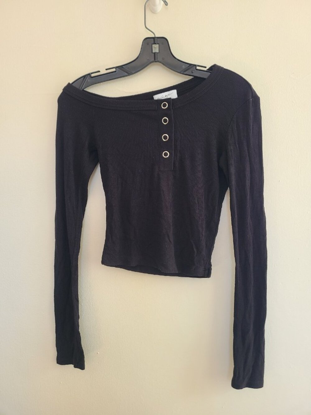 THE LINE BY K harley ribbed long sleeve top black size XS